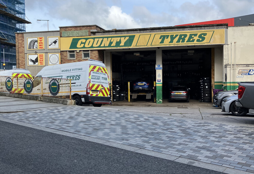 Image of the County Tyre,  Plymouth centre